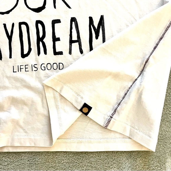 Don’t Quit Your Daydream Life Is Good Tee Shirt White Lavender Daisy Size XL - Picture 3 of 12